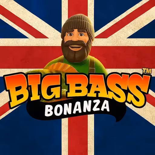 Big Bass Bonanza slot logo with the UK flag
