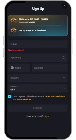 Filling in personal details in registration form