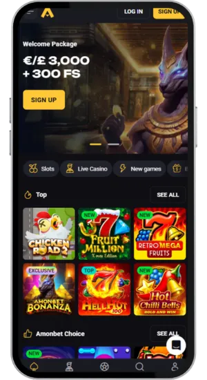 Opening casino site on mobile browser